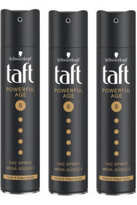 Schwarzkopf Taft Powerful Age No: 5 Dolgunlaştırıcı Islak Görünümlü Provitaminli Saç Spreyi 3x250 ml