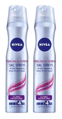 Nivea No: 4 Parlaklık Veren Islak Görünümlü Provitaminli Ekstra Güçlü Saç Spreyi 2x250 ml