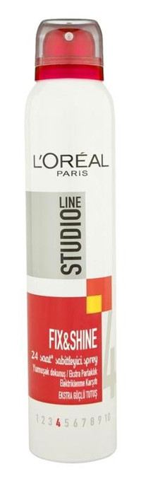 L'Oreal Paris Studio Line Fix & Shine 4 Sabitleyici Islak Görünümlü Keratinli Güçlü Saç Spreyi 300 ml
