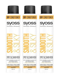 Syoss Smooth & Silky Besleyici Islak Görünümlü Provitaminli Hafif Saç Spreyi 3x200 ml