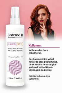 Sisteme 11 Sun Guard Hair Milk Isıdan Koruyucu Islak Görünümlü Provitaminli Hafif Saç Spreyi 250 ml