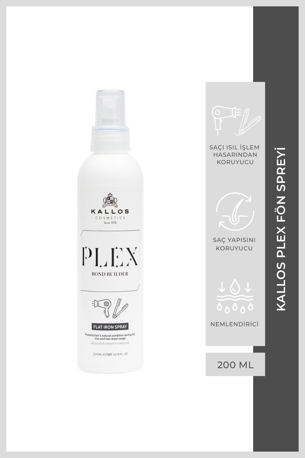 Kallos Plex Şekillendirici Islak Görünümlü Keratinli Güçlü Saç Spreyi 200 ml
