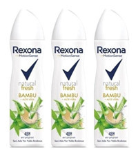Rexona Natural Fresh Bambu Ve Aloe Vera Pudralı Ter Önleyici Antiperspirant Sprey Kadın Deodorant 3x150 ml