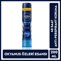 Nivea Fresh Active Pudralı Ter Önleyici Antiperspirant Sprey Erkek Deodorant 200 ml