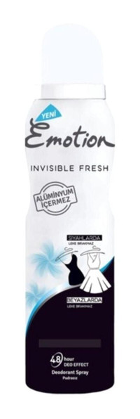 Emotion Black & White Invisible Fresh Pudrasız Ter Önleyici Sprey Kadın Deodorant 150 ml