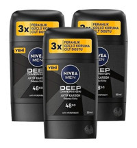 Nivea Deep Dimension Dark Wood Pudrasız Ter Önleyici Antiperspirant Stick Erkek Deodorant 3x50 ml