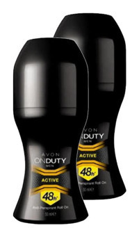 Avon Onduty Active Pudralı Ter Önleyici Antiperspirant Roll-On Erkek Deodorant 2x50 ml