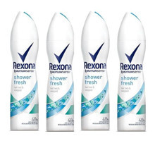 Rexona Shower Fresh Pudralı Ter Önleyici Antiperspirant Sprey Kadın Deodorant 4x150 ml