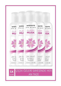 Watsons Classy Pudrasız Ter Önleyici Sprey Kadın Deodorant 5x150 ml