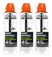 L'Oreal Paris Expert Shirt Protect Pudrasız Ter Önleyici Antiperspirant Sprey Erkek Deodorant 3x150 ml