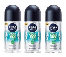 Nivea Cool Kick Fresh Pudrasız Ter Önleyici Antiperspirant Roll-On Erkek Deodorant 3x50 ml