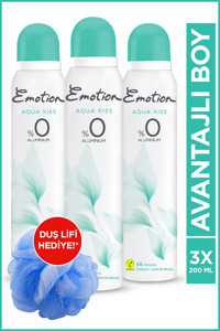 Emotion Aqua Kiss Pudrasız Ter Önleyici Sprey Kadın Deodorant 3x200 ml