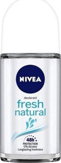 Nivea Fresh Natural Pudralı Ter Önleyici Organik Antiperspirant Roll-On Kadın Deodorant 25 ml