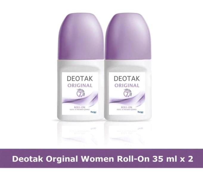 Deotak Pudrasız Ter Önleyici Antiperspirant Roll-On Kadın Deodorant 2x35 ml