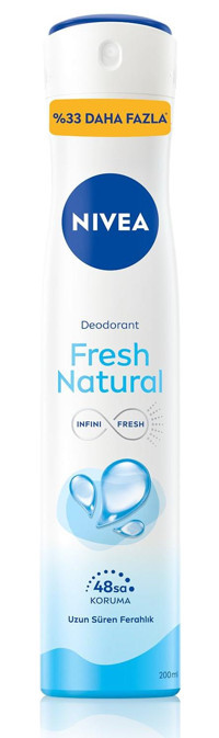 Nivea Natural Fresh Pudralı Ter Önleyici Organik Antiperspirant Sprey Kadın Deodorant 200 ml