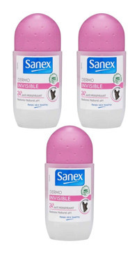 Sanex Dermo Sensitive Pudrasız Ter Önleyici Antiperspirant Roll-On Kadın Deodorant 3x50 ml