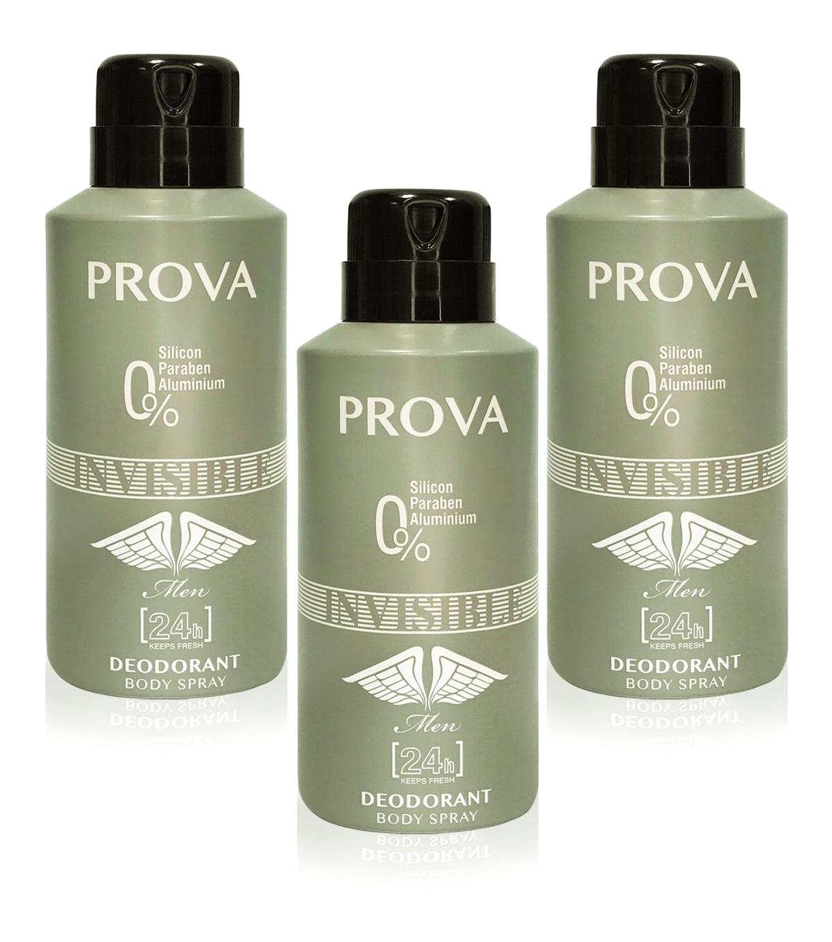 Prova Invisible Pudrasız Ter Önleyici Antiperspirant Sprey Erkek Deodorant 3x150 ml