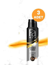 Fa Invisible Power Pudralı Ter Önleyici Antiperspirant Sprey Erkek Deodorant 3x150 ml