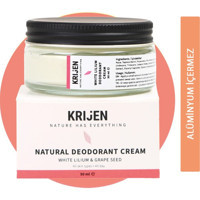 Krijen Beyaz Zambak Pudrasız Ter Önleyici Organik Krem Unisex Deodorant 50 ml