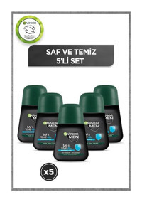 Garnier Saf & Temiz Pudrasız Ter Önleyici Antiperspirant Roll-On Erkek Deodorant 5x50 ml