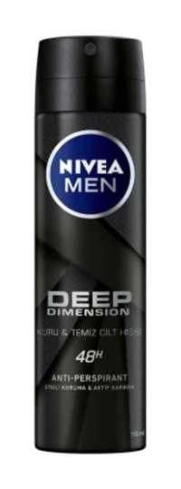 Nivea Deep Dimension Pudrasız Ter Önleyici Antiperspirant Sprey Erkek Deodorant 24x150 ml