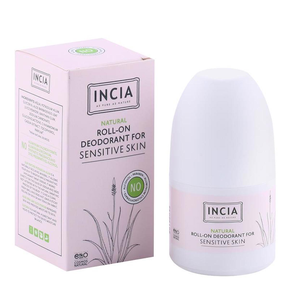 Incia Sensitive Pudrasız Ter Önleyici Organik Roll-On Kadın Deodorant 50 ml