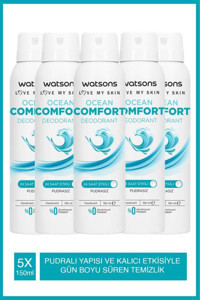 Watsons Ocean Comfort Pudrasız Ter Önleyici Sprey Kadın Deodorant 5x150 ml