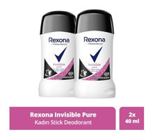 Rexona Invisible Pure Pudralı Ter Önleyici Antiperspirant Stick Kadın Deodorant 2x40 ml