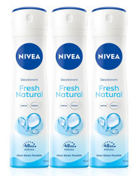 Nivea Natural Fresh Pudralı Ter Önleyici Organik Antiperspirant Sprey Kadın Deodorant 3x150 ml