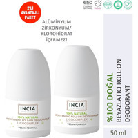 Incia Whitening Pudrasız Ter Önleyici Organik Roll-On Kadın Deodorant 2x50 ml