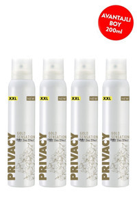 Privacy Gold Sensetion Pudrasız Sprey Kadın Deodorant 4x200 ml