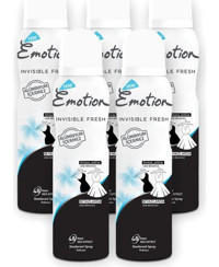 Emotion Black & White Invisible Fresh Black & White Pudrasız Ter Önleyici Sprey Kadın Deodorant 5x150 ml