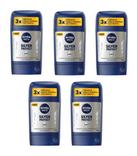 Nivea Silver Protect Pudrasız Ter Önleyici Antiperspirant Stick Erkek Deodorant 5x50 ml