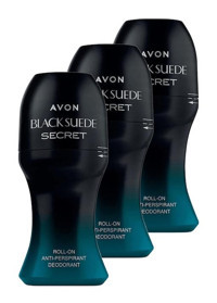 Avon Black Suede Secret Pudrasız Ter Önleyici Antiperspirant Roll-On Erkek Deodorant 3x50 ml