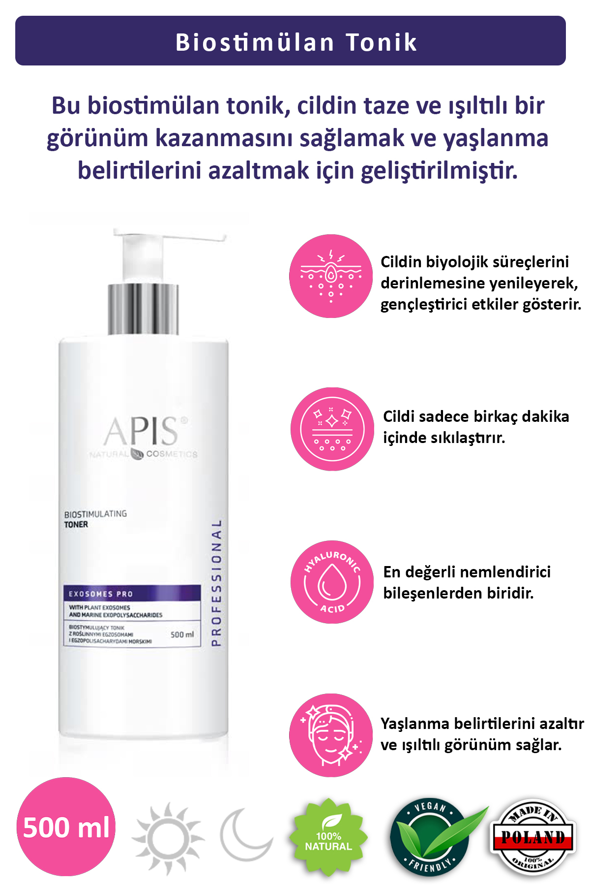 Apis Natural Cosmetics Bitkisel Tüm Ciltler İçin Tonik 500 ml