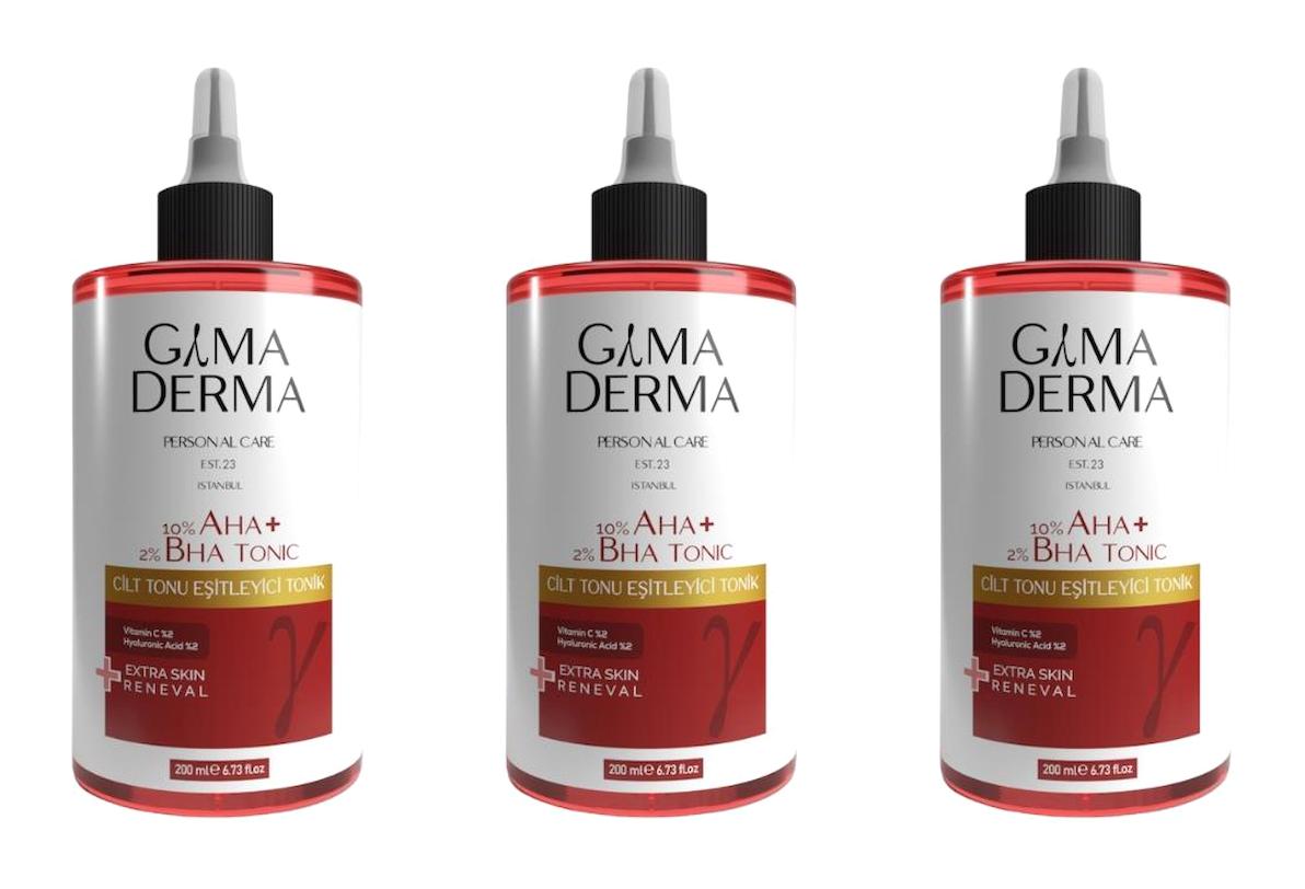 Gama Derma Tüm Ciltler İçin AHA/BHA Salisilik Asit Gözenek Sıkılaştırıcı Leke Giderici Tonik 200 ml
