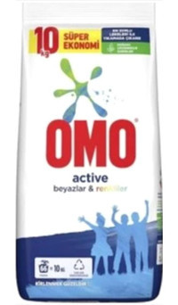 Omo Active Beyazlar - Renkliler İçin 66 Yıkama Toz Deterjan 10 kg