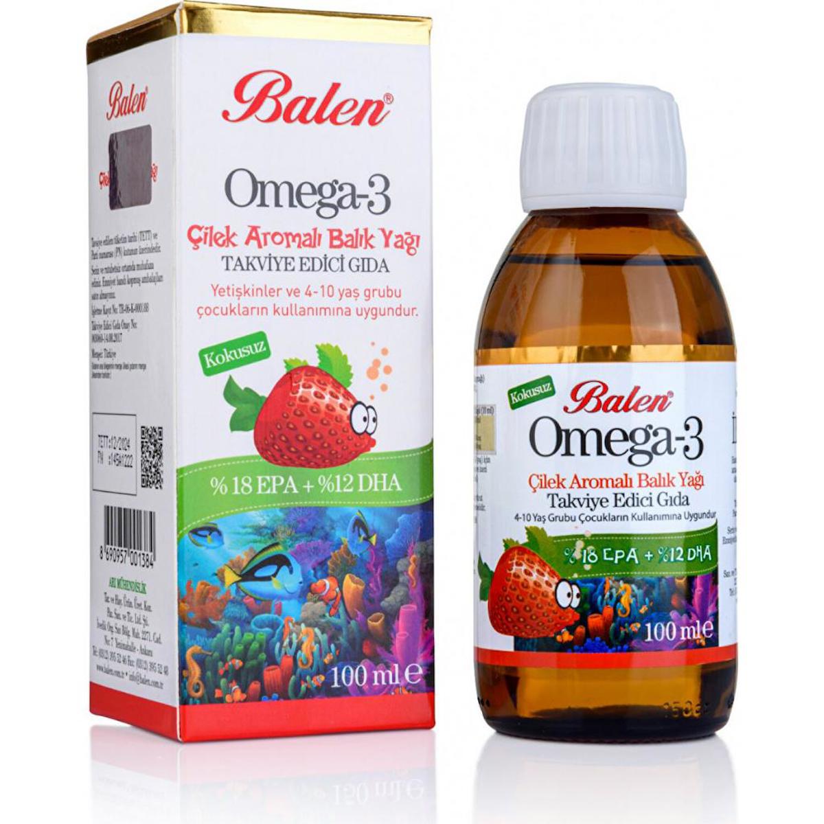 Balen Çilek Aromalı Omega 3 Şurup 100 ml