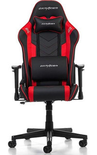 DXRacer Prince Suni Deri Oyuncu Koltuğu Kırmızı-Siyah