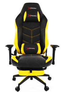 Xprime Knight Ortopedik Ayak Uzatmalı Kumaş Oyuncu Koltuğu Sarı-Siyah