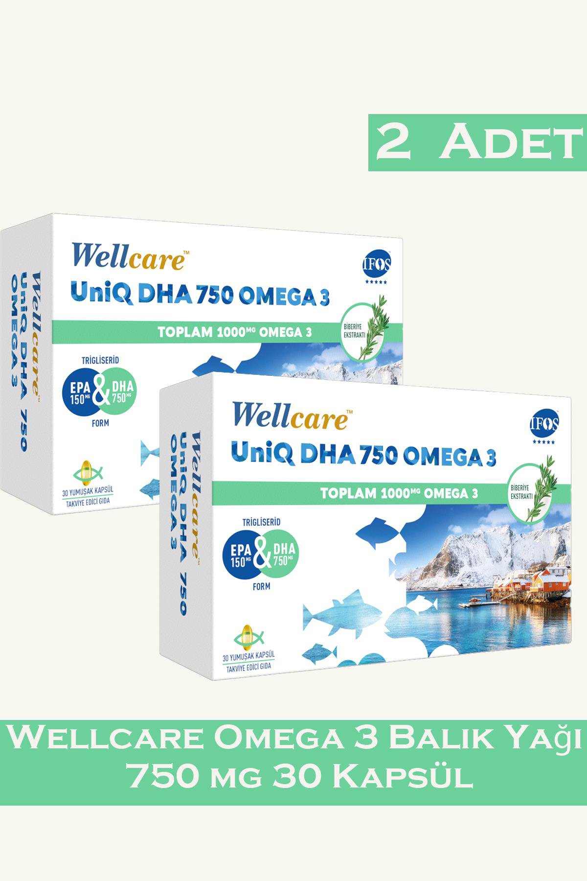 Wellcare Uniq Dha 750 Omega 3 Kapsül 750 mg 60 Adet