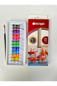 Red Apple Tüp Çok Renkli 12x9 ml Guaj Boya Set