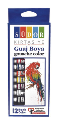 Südor Çok Renkli 12x9 ml Guaj Boya Seti
