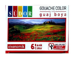Südor Ekonomik Çok Renkli 6x15 ml Guaj Boya Seti