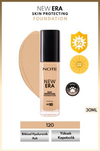 Note New Era Skin Protecting 120 Natural Beige Güneş Koruyuculu Vegan Likit Şişe Fondöten 30 ml