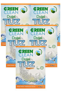 U Green Clean Doğal Tuz Toz Bulaşık Makinesi Deterjanı 5x1.5 kg