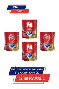 Pril Excellence Premium 5'i 1 Arada Tablet Bulaşık Makinesi Deterjanı 4x40 Adet