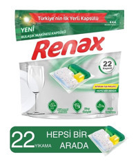 Renax Hepsi Bir Arada Tablet Bulaşık Makinesi Deterjanı 22 Adet