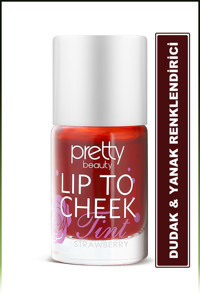 Pretty Beauty Lip To Cheek Tint Strawberry Işıltılı Likit Allık