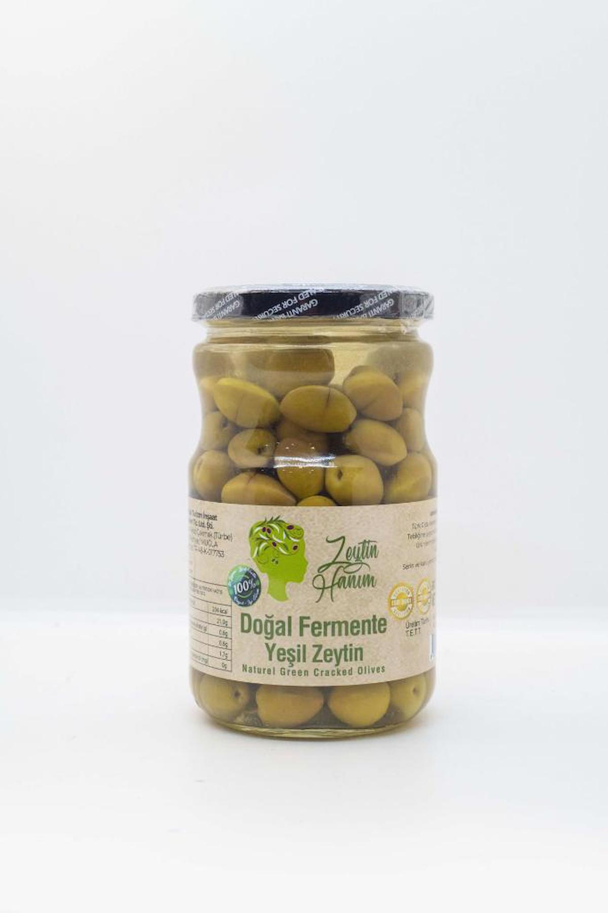 Zeytinhan Doğal Fermente Tuzlu Salamura Gemlik Yeşil Zeytin Kavanoz 400 gr